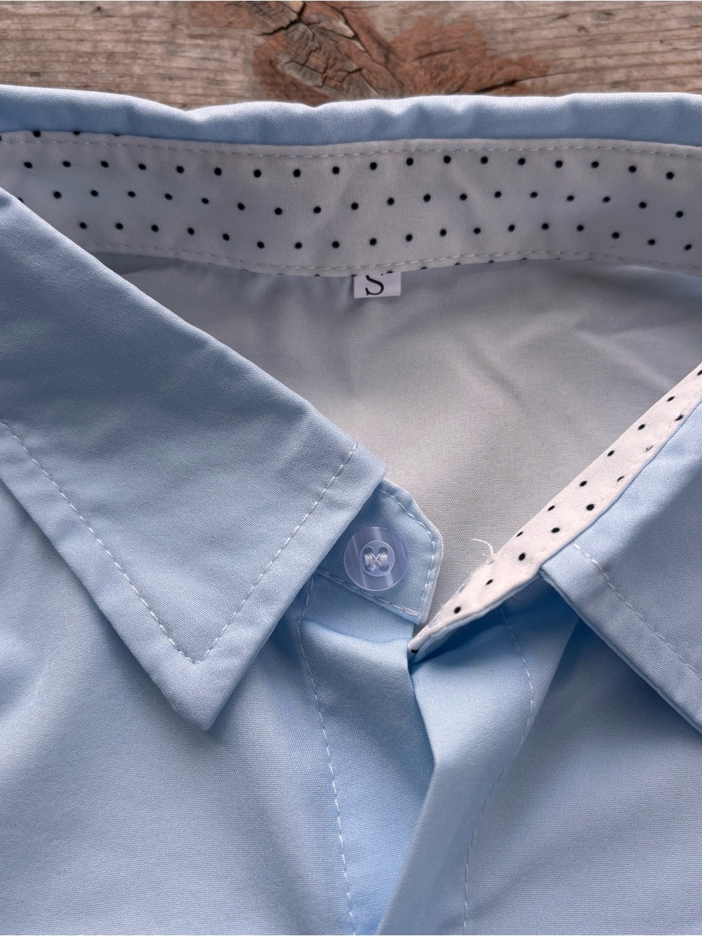Baby Blue Long Sleeve Button Down Shirt - Size Small - Picture 3 of 3